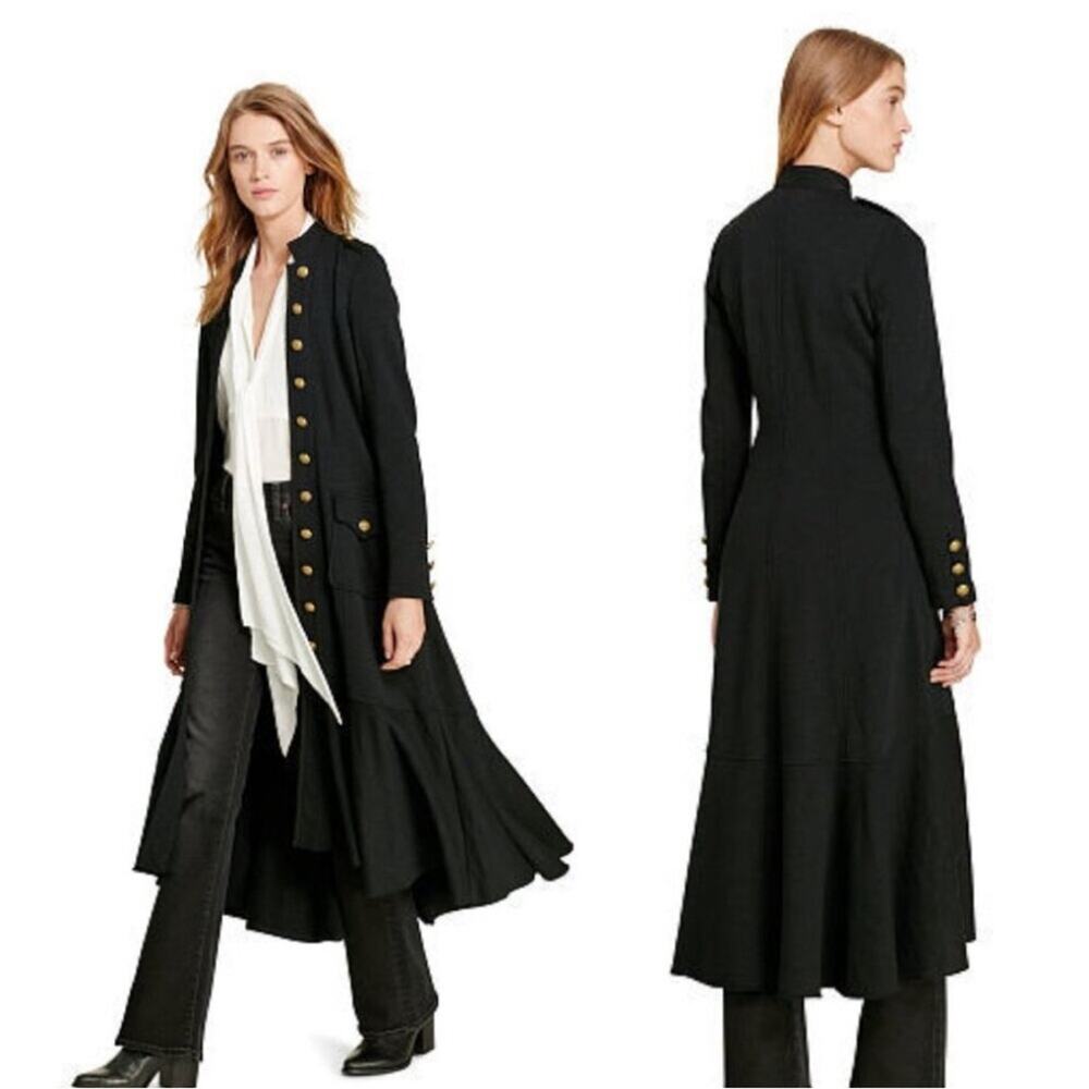 Ralph Lauren Denim Supply Military Maxi Jacket Officers Coat Cardigan Duster L - Picture 4 of 15